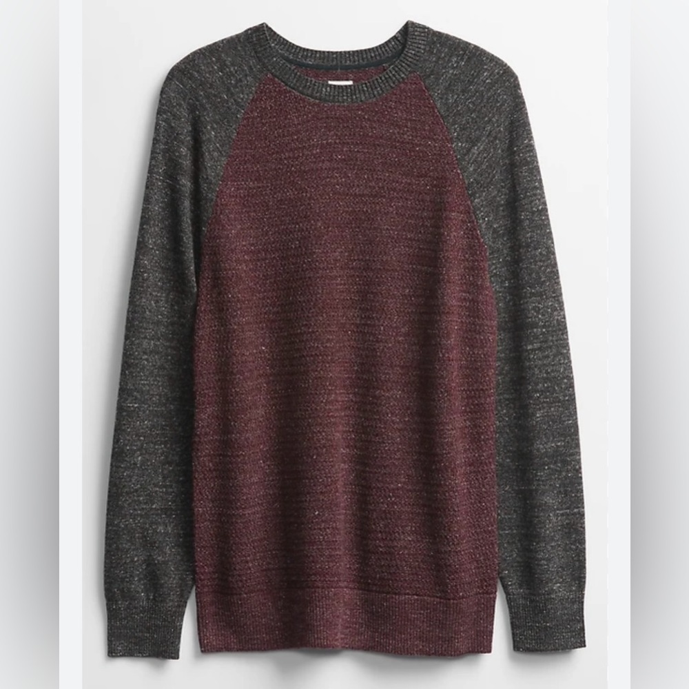 Gap Color Block Crewneck Sweater Lasalle Red XXL